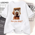 Load image into Gallery viewer, Funny Bread Dog Cat T-Shirt for Couples – Cotton Summer Graphic Tee for Men & Women