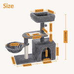 Load image into Gallery viewer, Cat Tree Tower - Scratch Posts, Hammock & Removable Top Perch