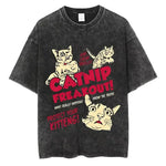 Load image into Gallery viewer, Animal Cat Print Vintage Washed T-Shirt - Y2K Cotton Hip Hop Tee