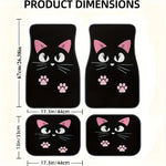 Load image into Gallery viewer, Car Anti-Skid Mats - Cute Cartoon Cat Printed Floor Mats Set