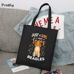 Load image into Gallery viewer, The Beagles Dog Band Canvas Tote Bag - Funny Beagle Lovers Handbag
