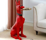 Load image into Gallery viewer, Large Doberman Side Table - Big Dog Statue Tray Living Room Decor