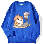 Load image into Gallery viewer, Work Cats Coffee Hoodie - Loose Comfortable Fleece Hoodie for Women Men