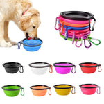 Load image into Gallery viewer, Collapsible Silicone Dog Food & Water Bowl – Portable Folding Pet Bowl with Carabiner