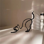 Load image into Gallery viewer, Dog Cat Minimalist Art Sculpture - Modern Metal Home Office Decor