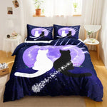 Load image into Gallery viewer, Cute Cat Single-Sided Printed Bedding Set - Cartoon Duvet Cover Set