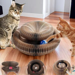 Load image into Gallery viewer, Round Magic Cat Scratching Board with Ball – Claw Care & Play