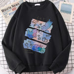 Load image into Gallery viewer, Fun Mischievous Cat Print Hoodie - Loose Comfortable Fleece Pullover