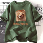 Load image into Gallery viewer, Funny Bread Dog Cat T-Shirt for Couples – Cotton Summer Graphic Tee for Men & Women