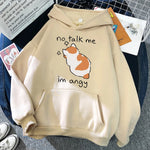 Load image into Gallery viewer, No Talk Me Angry Cat Print Hoodie - Women's Hip Hop Fleece Pullover