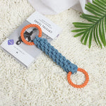 Load image into Gallery viewer, Braided Cotton Rope Dog Toy – Double Ring Chew for Teeth Cleaning