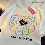 Load image into Gallery viewer, I Can Find You Fun Cat Print T-Shirt - Oversize Cotton Fashion Tee
