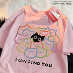 Load image into Gallery viewer, I Can Find You Fun Cat Print T-Shirt - Oversize Cotton Fashion Tee