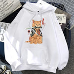 Load image into Gallery viewer, Japanese Cartoon Cat Ukiyo-E Print Hoodie - Women's Hip Hop Fleece