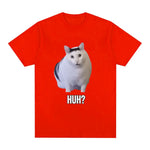 Load image into Gallery viewer, Cat Saying Huh? Funny Meme T-Shirt - 100% Cotton Oversized Tee