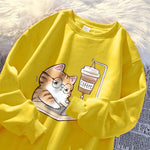 Load image into Gallery viewer, Work Cats Coffee Hoodie - Loose Comfortable Fleece Hoodie for Women Men
