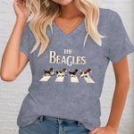 Load image into Gallery viewer, The Beagles Graphic T-Shirt - Funny Dog V-Neck Tee for Beagle Lovers