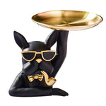 Load image into Gallery viewer, Bulldog Table Sculpture - Resin Decor with Pallet for Home Living Room