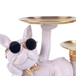 Load image into Gallery viewer, Bulldog Table Sculpture - Resin Decor with Pallet for Home Living Room