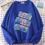 Load image into Gallery viewer, Fun Mischievous Cat Print Hoodie - Loose Comfortable Fleece Pullover