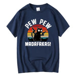 Load image into Gallery viewer, Summer Casual Men's T-Shirt - 100% Cotton Cool Funny Cat Print Tee