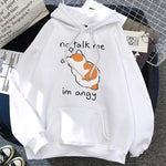 Load image into Gallery viewer, No Talk Me Angry Cat Print Hoodie - Women's Hip Hop Fleece Pullover