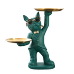 Load image into Gallery viewer, Bulldog Table Sculpture - Resin Decor with Pallet for Home Living Room