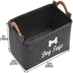 Load image into Gallery viewer, Felt Pet Toy Storage Basket - Foldable Dog Cat Toy Box Container
