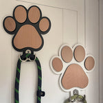 Load image into Gallery viewer, Paw Print Wooden Dog Leash Hanger - Wall Hook for Collars & Coats