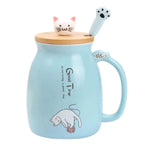 Load image into Gallery viewer, Kawaii Tea Cup - Cute Cat Ceramic Mug with Kitty Lid & Spoon 16oz