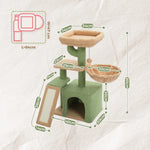 Load image into Gallery viewer, Cat Tree Tower - Scratch Posts, Hammock & Removable Top Perch