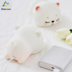 Load image into Gallery viewer, Lovely Cat USB Rechargeable Silicone LED Night Light Bedroom Bedside Floor Lamp with Remote for Kids Baby Gift Touch Sensor Lamp