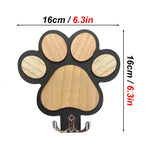 Load image into Gallery viewer, Paw Print Wooden Dog Leash Hanger - Wall Hook for Collars & Coats
