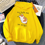 Load image into Gallery viewer, No Talk Me Angry Cat Print Hoodie - Women's Hip Hop Fleece Pullover