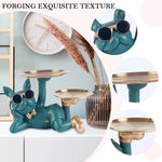 Load image into Gallery viewer, Bulldog Table Sculpture - Resin Decor with Pallet for Home Living Room