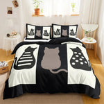 Load image into Gallery viewer, 3PCS Cartoon Cat Bedding Set - Cute Printed Duvet Cover & Pillows