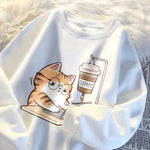 Load image into Gallery viewer, Work Cats Coffee Hoodie - Loose Comfortable Fleece Hoodie for Women Men
