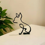 Load image into Gallery viewer, Dog Cat Minimalist Art Sculpture - Modern Metal Home Office Decor