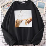 Load image into Gallery viewer, Cartoon Cat Print Hoodie - Men&#39;s Oversized Anime Casual Sweatshirt
