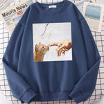 Load image into Gallery viewer, Cartoon Cat Print Hoodie - Men&#39;s Oversized Anime Casual Sweatshirt
