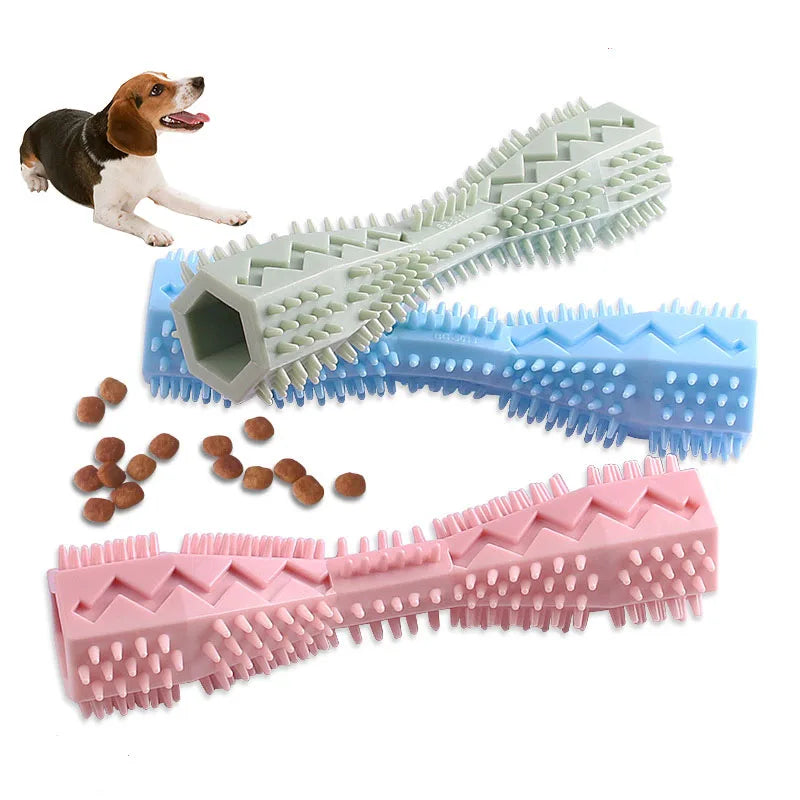 Durable Soft Rubber Dog Toothbrush & Chew Toy for Dental Care