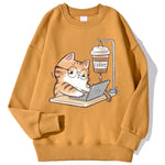 Load image into Gallery viewer, Work Cats Coffee Hoodie - Loose Comfortable Fleece Hoodie for Women Men
