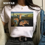 Load image into Gallery viewer, Cat Oil Painting T-Shirt - Women&#39;s Funny Graphic Tee Summer Top

