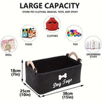 Load image into Gallery viewer, Felt Pet Toy Storage Basket - Foldable Dog Cat Toy Box Container

