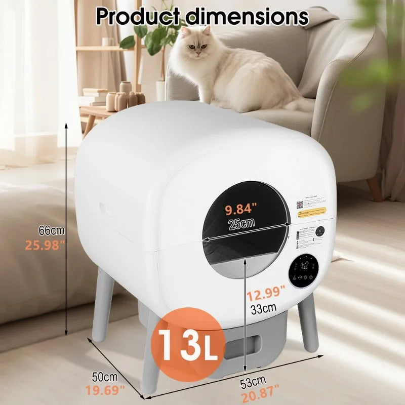 XL Self-Cleaning Litter Box - App Control, Odor-Free Multi-Cat