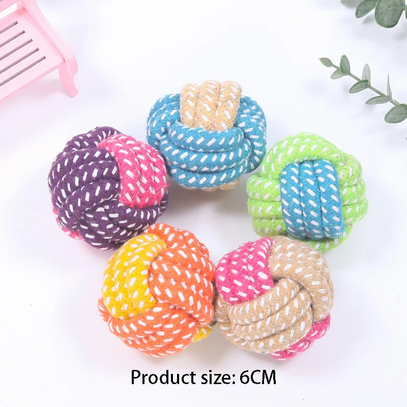 Durable Cotton Rope Dog Toy – Random Knot Design for Teeth Cleaning