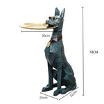 Load image into Gallery viewer, Large Doberman Side Table - Big Dog Statue Tray Living Room Decor
