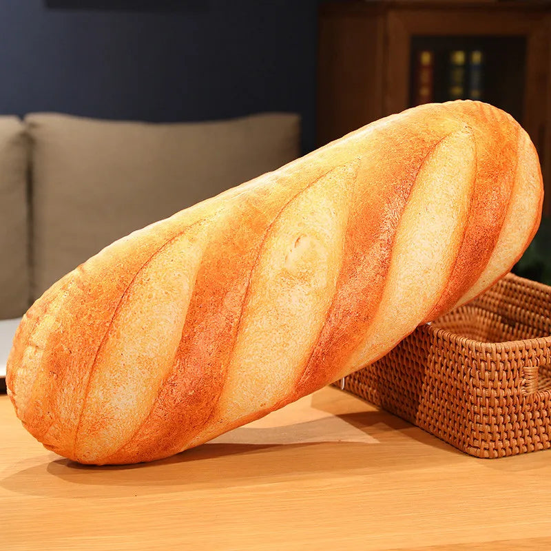 French Bread Plush Pillow - Stuffed Food Plushie Sleeping Companion