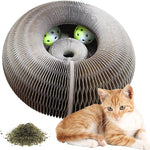 Load image into Gallery viewer, Round Magic Cat Scratching Board with Ball – Claw Care &amp; Play
