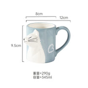 3D Cartoon Cat Water Cup - Creative Handle Ceramic Coffee Mug